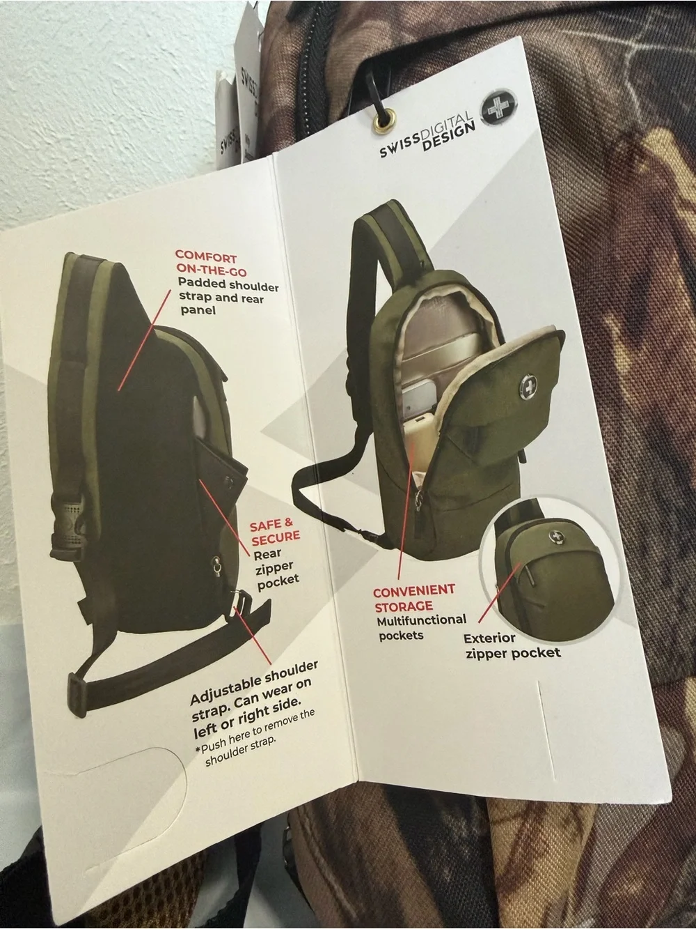 Camouflage Sling Crossbody Bag - Brown Camo Casual Carry
